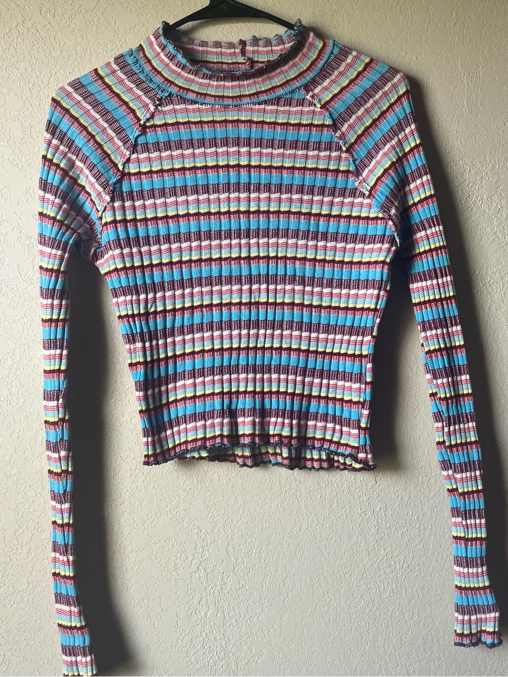 Free People Striped Ribbed Top